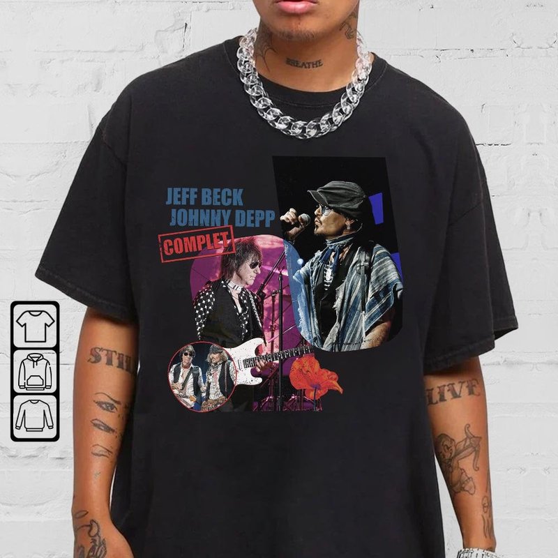 Jeff Beck And Johnny Depp 2022 Tour Shirt Vintage 90s Graphic North American Tour Shirt — Mens T Shirts