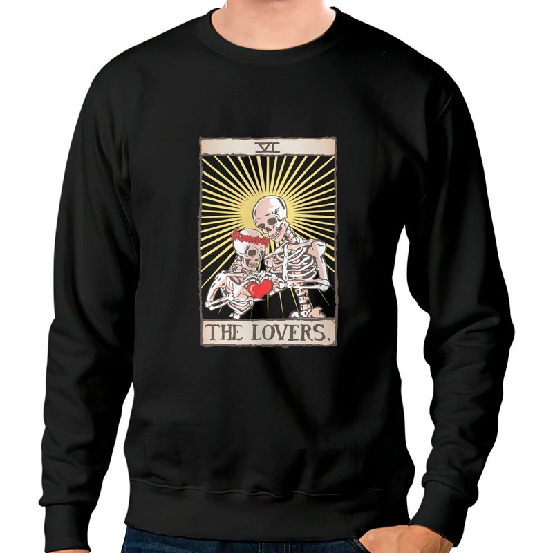 The Lovers Skeleton Tarot Card Valentine Day Sweatshirt — Sweats à capuche pour hommes