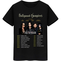 Hollywood Vampires 2023 Tour T-shirt Birthday Black