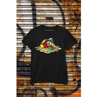 Melting Rubiks Cube Sheldon Rubix Big Bang Gift Birthday T Shirt
