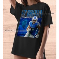 Limited Amon-ra St. Brown Shirt Vintage 90s #14/wide Receiver Oversize Shirt — T-shirts pour hommes