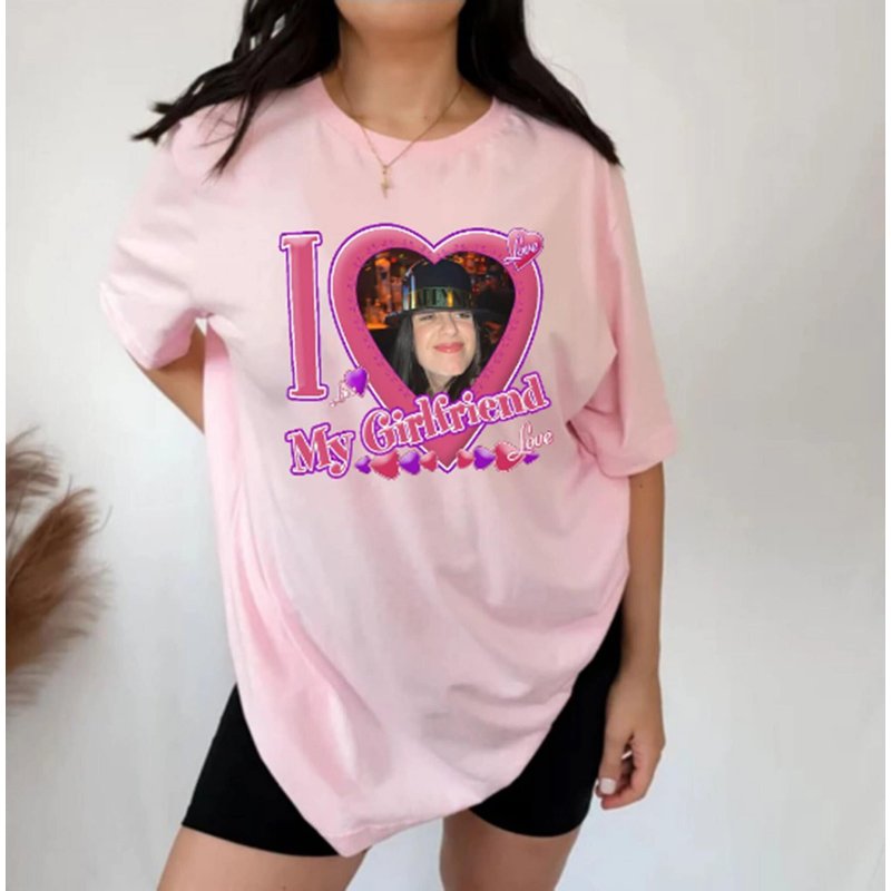 I Love My Girlfriend Shirt, Custom Picture I Love My Girlfriend T-shirt — Mens T Shirts