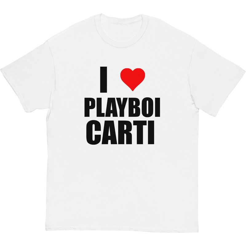I Love Playboi Carti, Rapper White T-shirt — T-shirts pour hommes