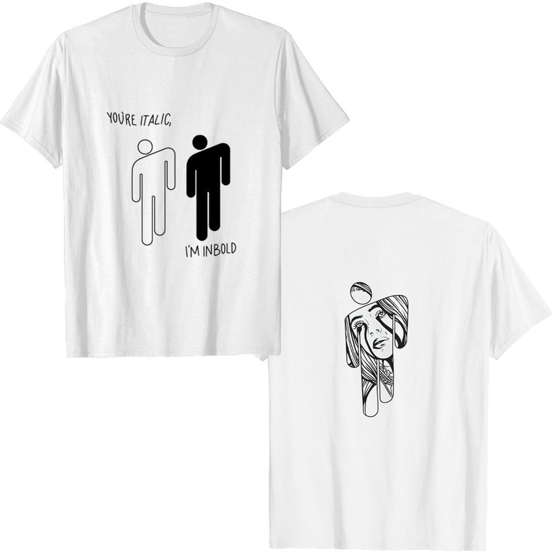 Billie Eilish Youre Italic Im Bold Cotton Shirt — T-shirts pour hommes