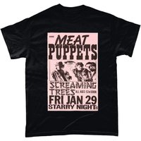 Meat Puppets/screaming Trees 1990s Diy Alt Rock Flyer Shirt — Mens T Shirts