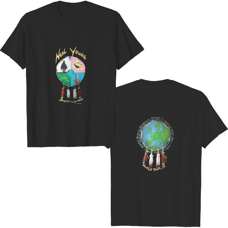 Neil Young Tee 1993 Neil Young Booker T & The Mg's World Tour T-shirt — Mens T Shirts