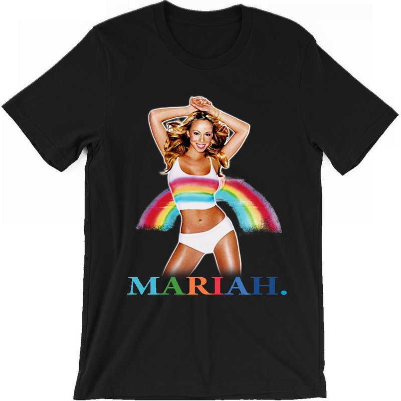 Mariah Carey T-shirt - Rainbow - 90s Pop Icon — Mens T Shirts
