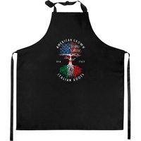 American Grown Italian Roots Italy Flag National Kitchen Aprons — Kitchen Aprons