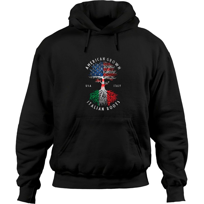 American Grown Italian Roots Italy Flag National Hoodies — Sweats à capuche pour hommes