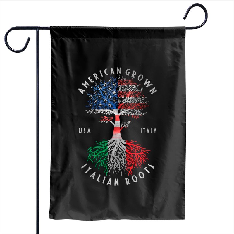 American Grown Italian Roots Italy Flag National Garden Flags — Drapeaux décoratifs