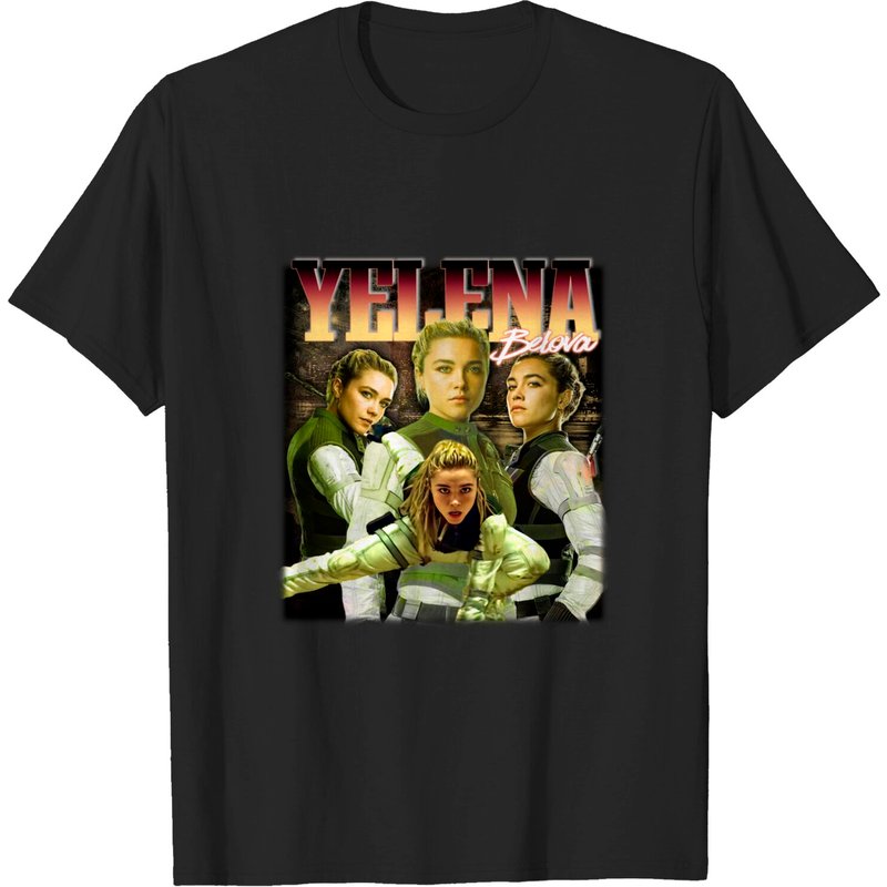 Yelena Belova Florence Pugh Black Widow Vintage Bootleg Unisex Rap T-shirt — T-shirts pour hommes