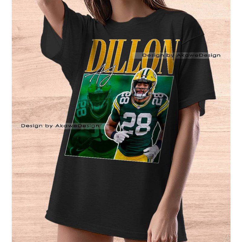 Aj Dillon Shirt Vintage 90s #28/runningback Oversize Shirt — T-shirts pour hommes