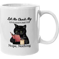Let Me Check My Giveashitometer Nope Nothing Cat Mugs — Tasses et gobelets