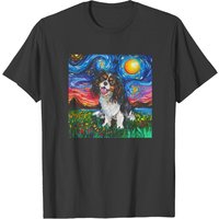 Cavalier King Charles Spaniel Tri Color Cavalier King Charles Spaniel Night T-shirts — Mens T Shirts