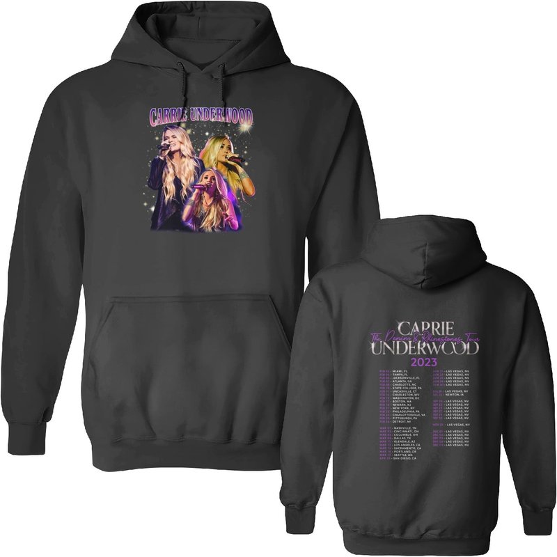 Carrie Underwood Denim And Rhinestones Tour 2023 Double Sided Hoodie