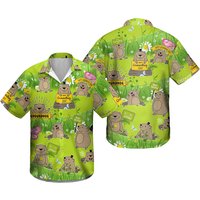 Groundhog Day Happy Spring With Flowers Hawaiian Shirt