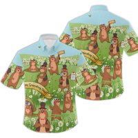 Groundhog Day Grass Flowers Shirt, Hawaiian Shirt, Cowboy Groundhog Shirt