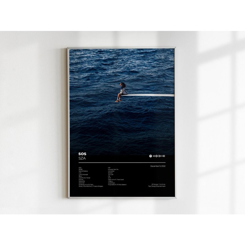 Sza / Sos / Album Tracklist / Poster Print / Minimal / Wall Art / Apartment Posters / Bedroom Posters — Posters & Prints
