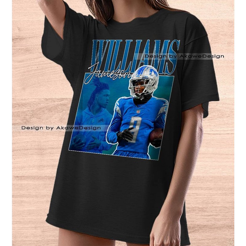 Jameson Williams Shirt Vintage 90s #9/wide Receiver Shirt — T-shirts pour hommes