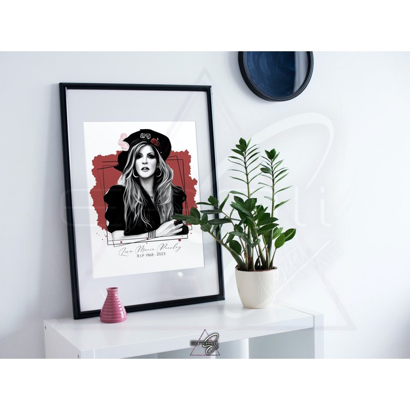 Iconic Lisa Marie Presley 1968-2023 Wall Art, Celebrity Portrait Poster — Posters & Prints