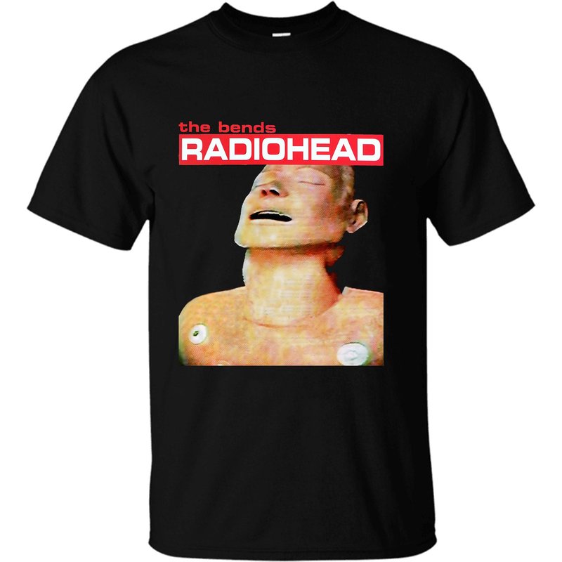 Radiohead The Bends Logo Basic T-shirt Rock Band Unisex Black Shirt — Mens T Shirts