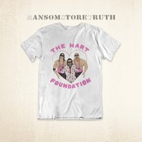 Funny The Hart Foundation White Unisex T-shirt