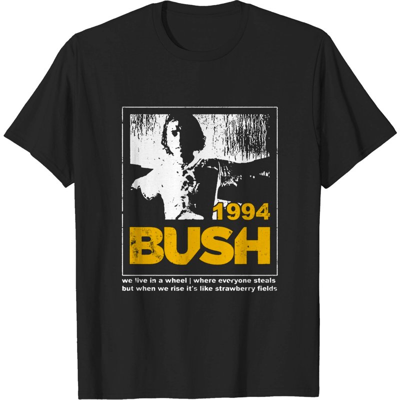 Bush Alt Rock Band T Shirt | Glycerine Lyrics 1994 Graphic — T-shirts pour hommes