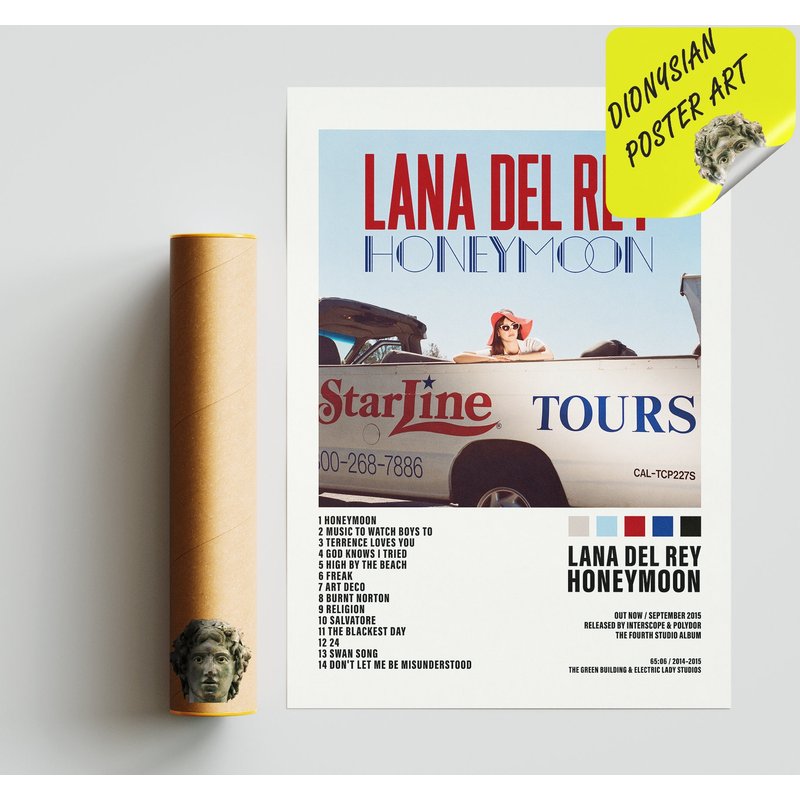 Lana Del Rey, Honeymoon | Album Cover Poster, Tracklist Posters, Print Wall Art — Affiches et impressions