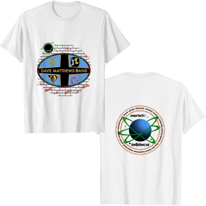 90s Dave Matthews Band Summer Tour 1999 T Shirt — Mens T Shirts