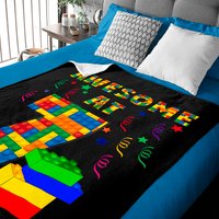Legoland Birthday Baby Blankets Building Blocks Bricks Awesome At 7 Years Old Birthday Boy — Baby Blankets