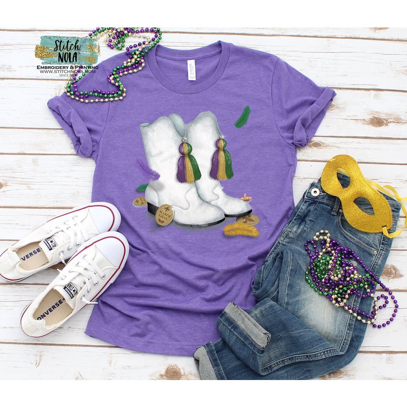 Mardi Gras Marching Boots Printed Shirt, Majorette Boots Printed Shirt