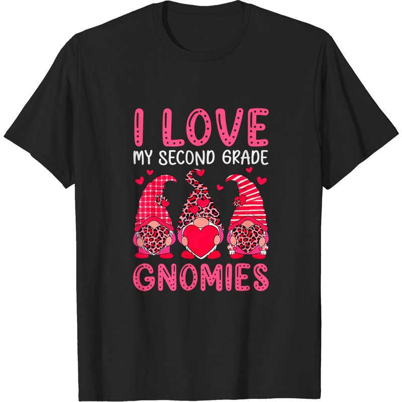 I Love My 2nd Grade Gnomies Teacher Valentine 100 Day School T-shirt — T-shirts pour hommes