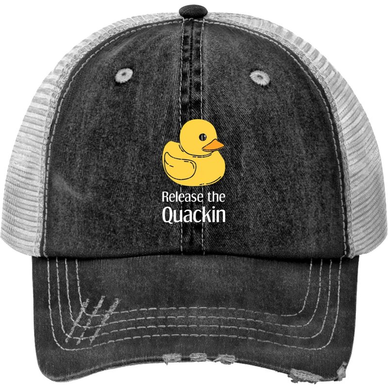 Duck - Release The Quackin - Rubber Duck - Print Trucker Hat — Casquette de baseball