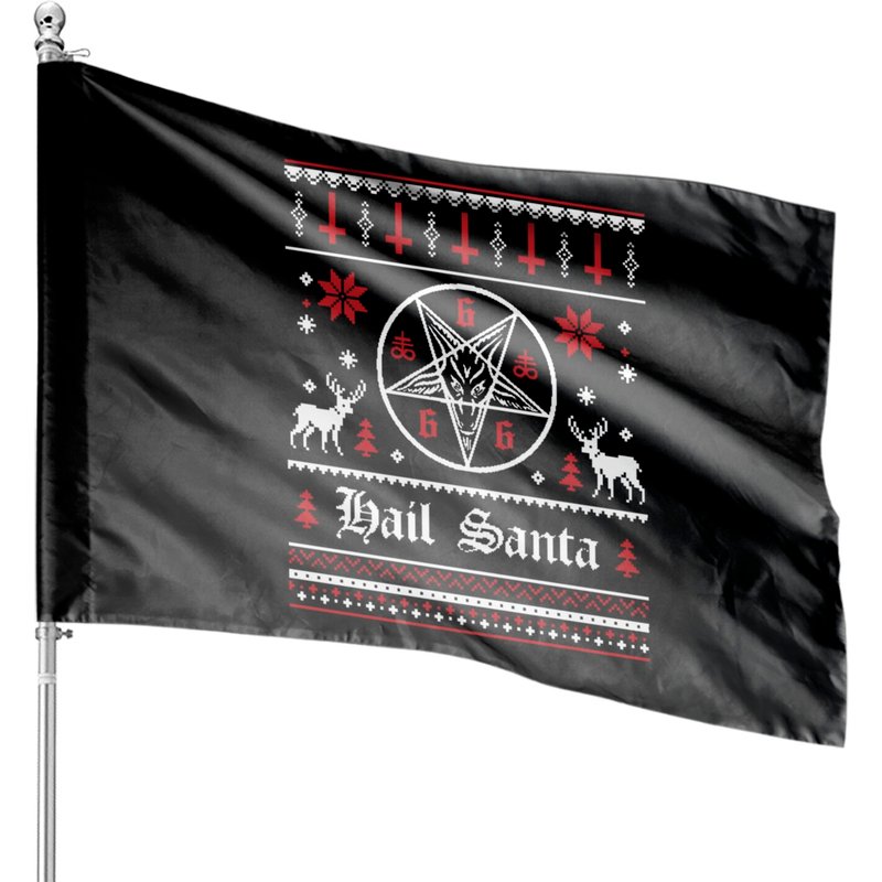 Saitan House Flags Hail Santa — Decorative Flags