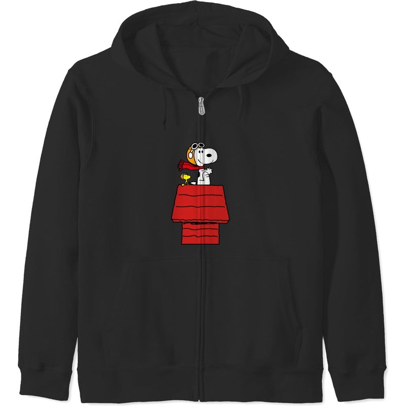 Snoopy Pilot Airplane - Snoopy - Zip Hoodies — Sweats à capuche pour hommes