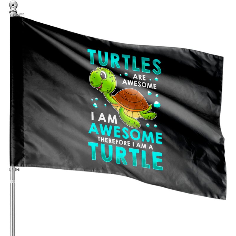 Turtle House Flags Turtles Are Awesome — Drapeaux décoratifs