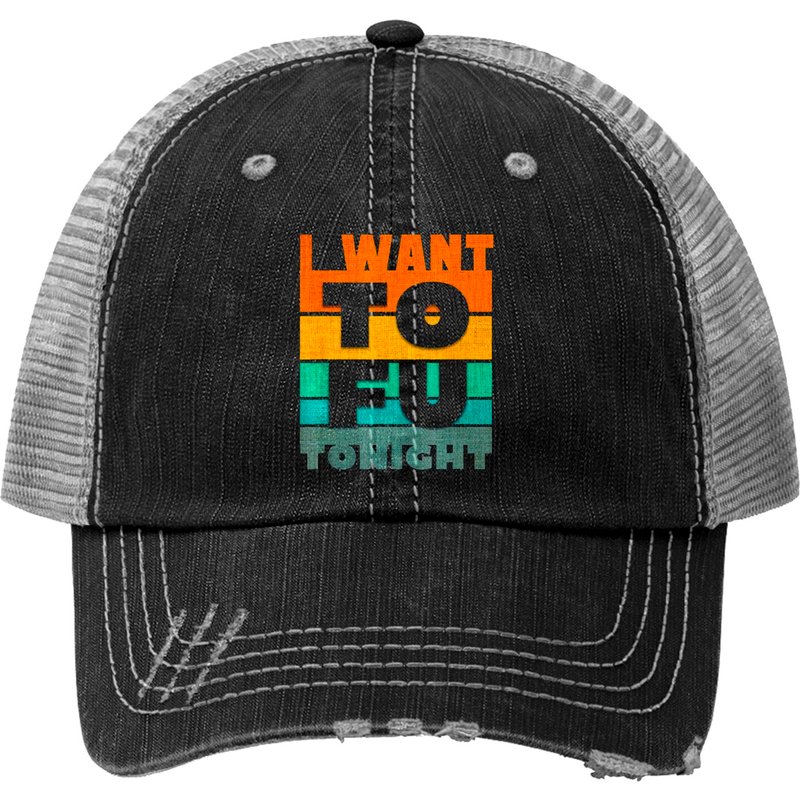 Vegan I Want Tofu Tonight Trucker Hats — Casquette de baseball