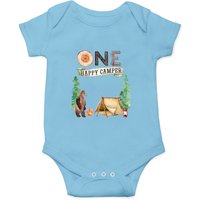 One Happy Camper 1st Birthday Camping Outdoor Themed Onesies And Raglans For Girls And Boys