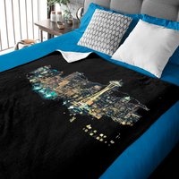 Seattle Baby Blankets Skyline At Night Washington City Light — Baby Blankets
