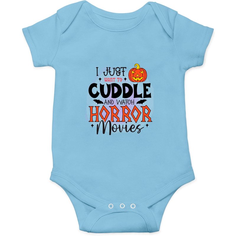 I Just Wants To Cuddle And Watch Horror Movies Halloween Onesies — Bodys bébé