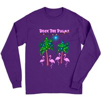 Pink Flamigos Christmas Palms - Deck The Palms Long Sleeves