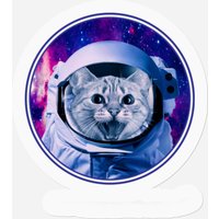 Space Cat Astronaut In Galaxy Funny Stickers