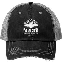 Vintage Glacier National Park Montana Pullover Trucker Hats — Casquette de baseball