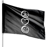 Peace Love And Happiness House Flags — Drapeaux décoratifs