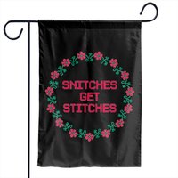 Snitches Get Stitches Jok Premium Garden Flags — Drapeaux décoratifs