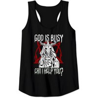 Satanic Tank Tops God Is Busy Can I Help You Satanic Baphomet — T-shirts pour hommes