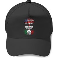 American Grown With Deep Italian Roots Italy Heart Usa - Italian American - Baseball Caps — Casquette de baseball