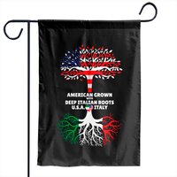 American Grown With Deep Italian Roots Italy Heart Usa - Italian American - Garden Flags