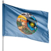 Love Your Mother Earth House Flags Yin Yang Save Planet House Flags — Decorative Flags