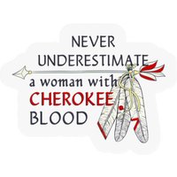 Cherokee Native American Woman With Cherokee Blood Stickers — Autocollants et stickers